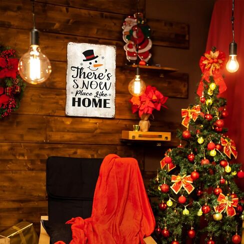 Pink Christmas Decorations Vintage Metal Tin Signs, Merry Christmas Retro Santa Metal Signs for Home Living Room Decor 8x12 Inches in Kuwait