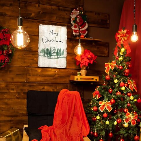 Pink Christmas Decorations Vintage Metal Tin Signs, Merry Christmas Retro Santa Metal Signs for Home Living Room Decor 8x12 Inches in Kuwait