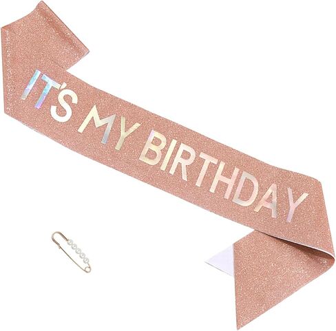 "IT'S MY BIRTHDAY" Sash - Pink Birthday Sash for Women, Birthday Girl Sash Gifts for Birthday Party Supply in Saudi Arabia