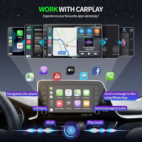 محول Carplay اللاسلكي محول Apple Carplay اللاسلكي تحويل سلكي إلى لاسلكي 2024 ترقية التوصيل والتشغيل الاتصال التلقائي سريع وسهل الاستخدام مناسب لسيارات Carplay السلكية من المصنع من 2015 وiPhone iOS 10+... in Saudi Arabia
