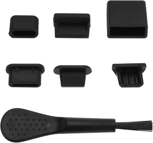 SING F LTD 61 قطعة USB غطاء غبار منفذ المقابس مجموعة غطاء لأغطية منافذ USB-A أنثى وذكر، أغطية منافذ أنثى وذكر من النوع C، أغطية منافذ USB صغيرة أنثى، أغطية منافذ HDMI، أسود in Saudi Arabia
