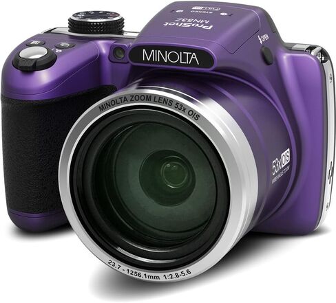 MINOLTA MN53Z 16 MP / 1080P FHD Bridge Digital Camera w/53x Optical Zoom (Red) Bundle with 32GB Memory Card + Camara Bag + Cleaning Kit + Vlogging Tripod + Accessories in Saudi Arabia