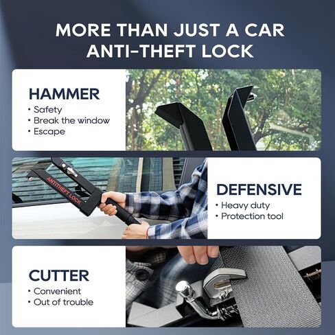 Brake Pedal Lock, Car Anti Theft Device Clutch Lock, Retractable Car Lock Heavy Duty Vehicle Brake Lock for SUV, Auto, Van (5-15mm Brake Pedal Stem Width) in Saudi Arabia