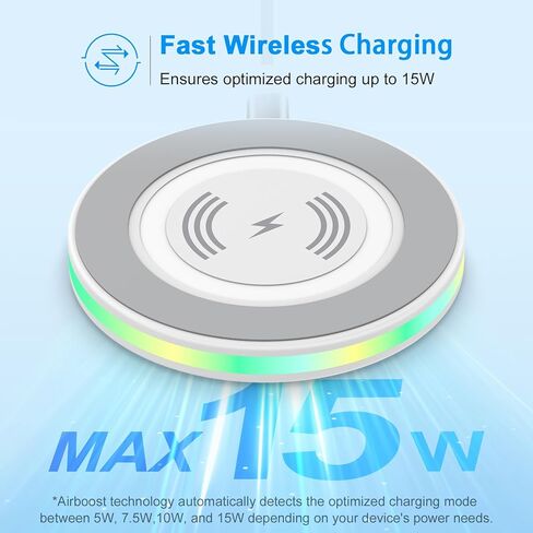 لوحة شاحن لاسلكية 15 وات لهاتف Android، كتلة شاحن سريع متوافقة مع Motorola Edge 2024 2023، Razr 50 40 Ultra، G Power 2024، Edge+ 5G UW 2022، Samsung Galaxy S24 S23 FE Plus S22 S21 S20 Z Fold Flip 5 in Kuwait