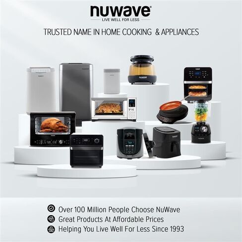 مجموعة أواني طهي Nuwave مكونة من 9 قطع، مطلية بالسيراميك الأزرق المقاوم للالتصاق، مقاومة للخدش، خالية من PFAS، آمنة للاستخدام في الفرن، جاهزة للحث وتسخن بالتساوي، أغطية من الزجاج المقسى ومقبض يظل باردًا in Kuwait