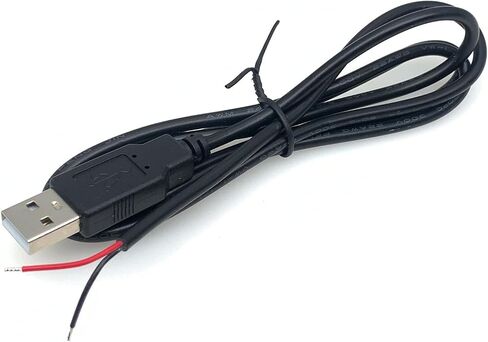 5 قطعة 3.2Ft 22AWG USB 2.0 ذكر 2Pin كابل ضفيرة ، 3A 5 فولت USB نوع A 2 الأساسية سلك عاري مفتوح نهاية تمديد كابل لكابل إصلاح DIY in Kuwait
