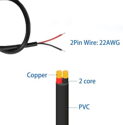 5 قطعة 3.2Ft 22AWG USB 2.0 ذكر 2Pin كابل ضفيرة ، 3A 5 فولت USB نوع A 2 الأساسية سلك عاري مفتوح نهاية تمديد كابل لكابل إصلاح DIY in Kuwait
