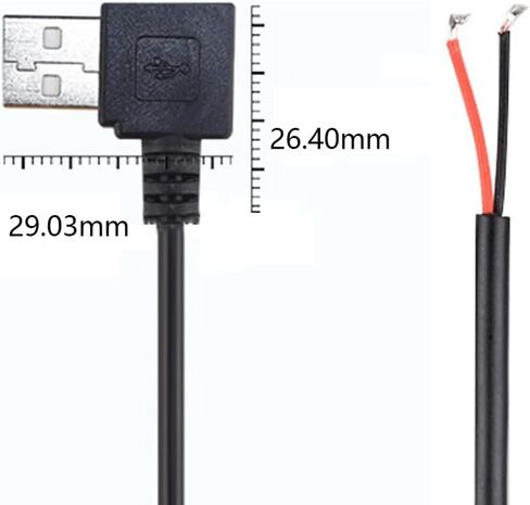5 قطعة 3.2Ft 22AWG USB 2.0 ذكر 2Pin كابل ضفيرة ، 3A 5 فولت USB نوع A 2 الأساسية سلك عاري مفتوح نهاية تمديد كابل لكابل إصلاح DIY in Kuwait