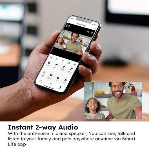 كاميرا ذكية DIY، مراقبة بدقة 1080 بكسل عالية الدقة مع اتصال ثنائي الاتجاه، كشف الحركة والرؤية الليلية، بدون فاتورة شهرية، تعمل مع Alexa وGoogle، لكبار السن والأطفال والحيوانات الأليفة in Kuwait