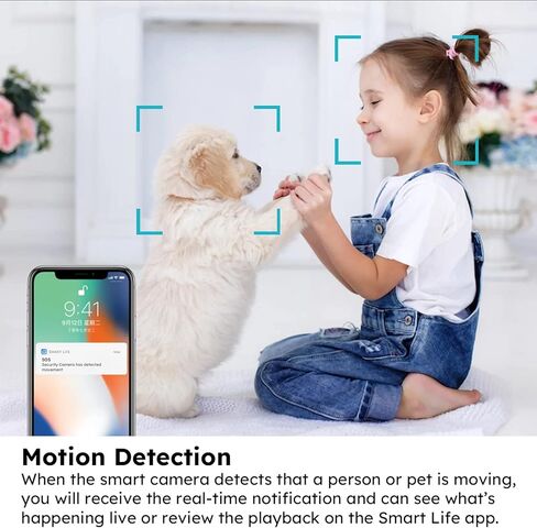 كاميرا ذكية DIY، مراقبة بدقة 1080 بكسل عالية الدقة مع اتصال ثنائي الاتجاه، كشف الحركة والرؤية الليلية، بدون فاتورة شهرية، تعمل مع Alexa وGoogle، لكبار السن والأطفال والحيوانات الأليفة in Kuwait