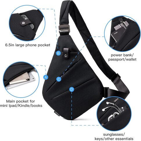 weiatas Sling Bag Chest Shoulder Backpack Crossbody Bags for Men Women Travel Outdoors in Saudi Arabia