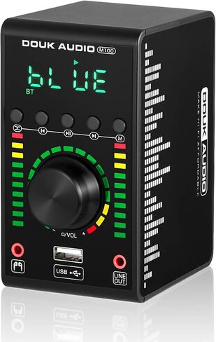 Douk Audio M100 136W Mini Bluetooth 5.0 مضخم طاقة، 2.0 قناة Hi-Fi Class D Amp، USB DAC، مع مدخلات محورية/بصرية 24 بت/192 كيلو هرتز، لمكبرات صوت ستيريو منزلية in Kuwait