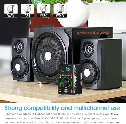 Douk Audio M100 136W Mini Bluetooth 5.0 مضخم طاقة، 2.0 قناة Hi-Fi Class D Amp، USB DAC، مع مدخلات محورية/بصرية 24 بت/192 كيلو هرتز، لمكبرات صوت ستيريو منزلية in Kuwait