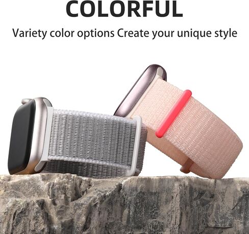 SNBLK Sport Nylon Loop Strap Compatible with Apple Watch Bands 38mm 40mm 41mm 42mm 44mm 45mm 46mm 49mm for Women Men，Stretch breathable braided band for IWatch Series SE 10/9/8/7/6/5/4/3 Ultra in Kuwait