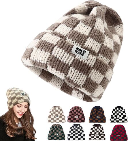 HAOOIE Mushroom Embroidery Beanie for Women Men Skull Cap Hippie Solid Color Winter Warm Knit Hat in Saudi Arabia