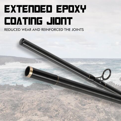 LITTMA قضيب صب الأمواج التقليدي مع قضبان فوجي لركوب الأمواج للمياه المالحة 12 قدمًا ثقيلة 9 أقدام و10 أقدام و11 قدمًا من الجرافيت لركوب الأمواج، قضيب صب الأمواج، قضيب محمول، قضيب ركوب الأمواج للمياه المالحة، قضيب بارا دي سيرف in Kuwait