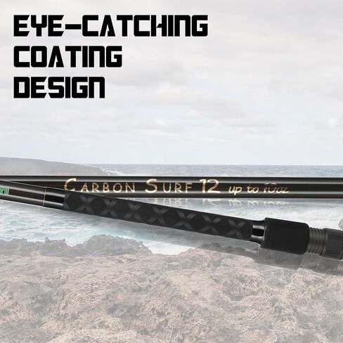 LITTMA قضيب صب الأمواج التقليدي مع قضبان فوجي لركوب الأمواج للمياه المالحة 12 قدمًا ثقيلة 9 أقدام و10 أقدام و11 قدمًا من الجرافيت لركوب الأمواج، قضيب صب الأمواج، قضيب محمول، قضيب ركوب الأمواج للمياه المالحة، قضيب بارا دي سيرف in Kuwait