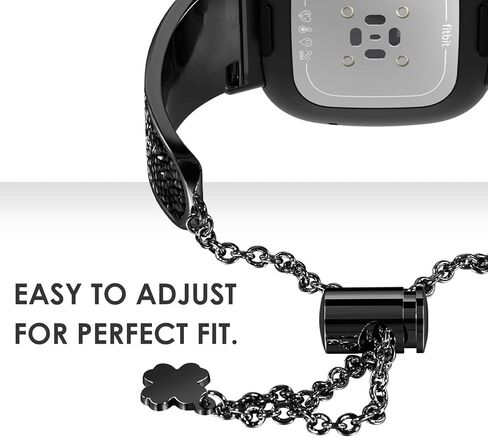 NewWays Compatible with Fitbit Versa 3/ Fitbit Versa 4 Band for Women, Crystal Bling Jewllery Bangle Compatible for Fitbit Versa 3 4 Sense Sense 2, with Stopper Toggle Closure in Kuwait