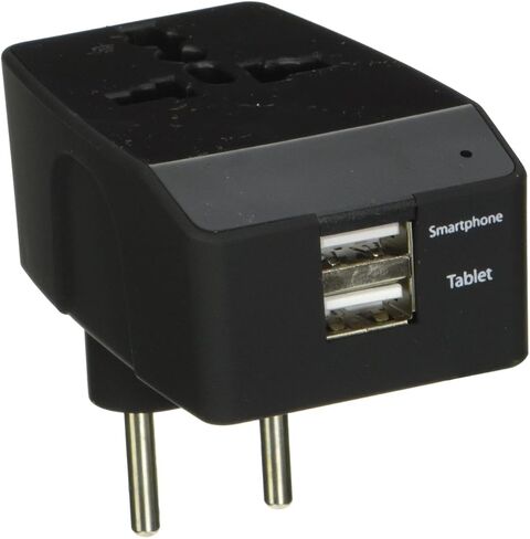 قابس محول السفر من سيبتيكس المملكة المتحدة مع USB، USB مزدوج مع مدخلين - مثالي للسفر إلى إنجلترا وهونج كونج والإمارات العربية المتحدة ودبي (النوع G) in Kuwait