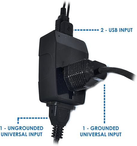قابس محول السفر من سيبتيكس المملكة المتحدة مع USB، USB مزدوج مع مدخلين - مثالي للسفر إلى إنجلترا وهونج كونج والإمارات العربية المتحدة ودبي (النوع G) in Kuwait