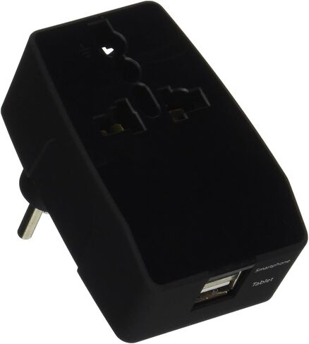 قابس محول السفر من سيبتيكس المملكة المتحدة مع USB، USB مزدوج مع مدخلين - مثالي للسفر إلى إنجلترا وهونج كونج والإمارات العربية المتحدة ودبي (النوع G) in Kuwait