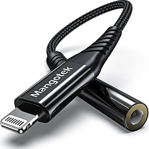 iPhone Headphone Adapter,MFI Certified Lightning to 3.5mm Headphone Jack Adapter, Apple Dongle for iPhone 14/13/12/11 Pro Max/SE/X/XR/XS/8/7(Black) in Kuwait