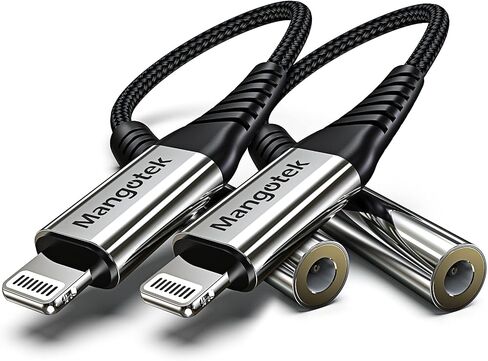 iPhone Headphone Adapter,MFI Certified Lightning to 3.5mm Headphone Jack Adapter, Apple Dongle for iPhone 14/13/12/11 Pro Max/SE/X/XR/XS/8/7(Black) in Kuwait