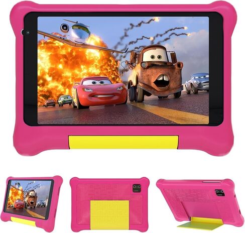 Kids Tablet 7 inch, Tablet for Kids with HD Display, Android 12 Go Quad Core, 2GB RAM + 32GB ROM, 128GB Expansion, Wi-Fi, Children Tablet with Parent Control - Pink in Saudi Arabia