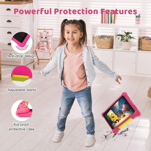 Kids Tablet 7 inch, Tablet for Kids with HD Display, Android 12 Go Quad Core, 2GB RAM + 32GB ROM, 128GB Expansion, Wi-Fi, Children Tablet with Parent Control - Pink in Saudi Arabia