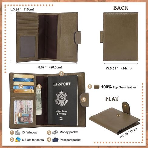 Banuce Top Grains Leather Passport Cover For Men Women Unisex Card Holder Travel Wallet Case Sleeve Dark Blue in Kuwait