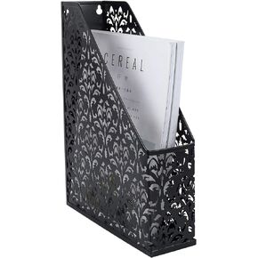 EasyPAG Heavy Duty Magazine File Holder Rack Paper Book Storage Office Desk Organizer,Black