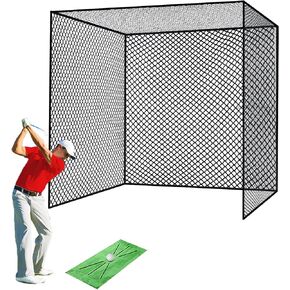 Golf Cage Net - 10x10x10ft, Golf Hitting Net and Personal Driving Range for Indoor and Outdoor Practice, Hang for Ceiling, Garage, Basement, or The Frame You Made (10x10x10ft)