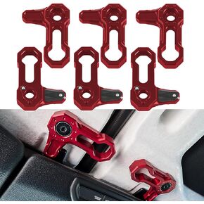 Billet Aluminum Freedom Panel Latch Hardtop Roof Removal Switch Handle Compatible with Jeep Wrangler JL 2018-2024 and Gladiator JT Acessories Red (Set of 6 Locks)