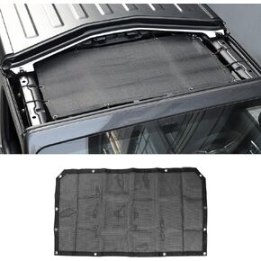 SunShade Mesh Shade Top Front Cover Provides Roof UV Sun Protection for Jeep Wrangler JL JLU & Gladiator JT 2018-2024 (Black)