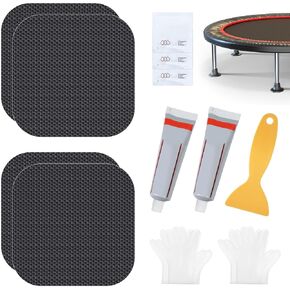 Trampoline Patch Repair Kit 4.1'' x 4.1'' Square Patches | Repair Trampoline Mat Tear or Hole in a Trampoline Mat