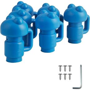 1.26" Diameter Trampoline Enclosure Pole Cap for Net Hook, 6 Pieces, Blue, Only Fit in 32mm(1.26in) Diameter Trampoline Pole