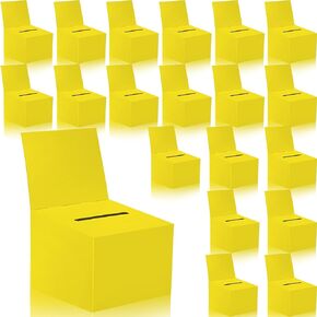 20 Pcs Raffle Boxes Ballot Box Donation Box for Fundraising, 6.5 x 4.5 x 4.5 Inch Cardboard Box with Slot for Ticket and Removable Header Charity Box for Collecting Business Card Voting Contest