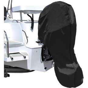 iCOVER Outboard Motor Covers, Trailerable Full Boat Motor Cover Waterproof Heavy Duty Oxford Fabric Outboard Engine Covers with Zipper, Fits 100-150HP Motor