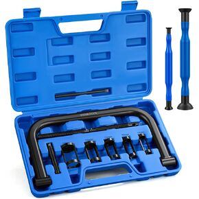 YSSNIUTOOL Valve Spring Compressor | 10 Piece Spring Clamp Tool Kit with C Clamp, Collet Pusher Adapters, Extension Rods, and Lever for Car, Motorcycle, ATV, and Small Engine Repairs
