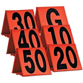 CHAMPRO Non-Weighted Football Yard Markers - 13" x 13", Colors May Vary