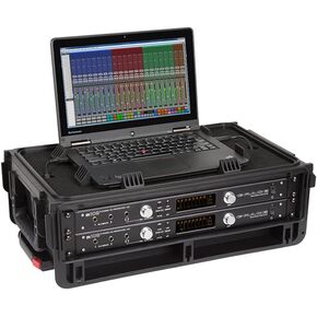 SKB Injection Molded Waterproof 2U Studio Flyer Rack Case with Wheels and Pull Handle