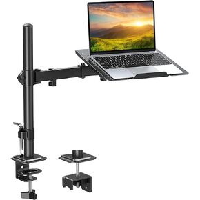 حامل كمبيوتر محمول واحد من MOUNT PRO مع صينية لأجهزة الكمبيوتر المحمول حتى 17 بوصة، ويتحمل ما يصل إلى 17.6 رطل، حامل تثبيت على مكتب الكمبيوتر المحمول/الكمبيوتر المحمول قابل للتعديل بالكامل، حامل ذراع كمبيوتر محمول عالي التحمل مع مشبك وقاعدة جروميت in Kuwait