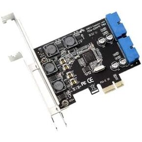 PCI-E X1 to 2 Ports 19 Pin USB 3.0 Header PCI Express to Dual 20 Pin USB 3.0 Card