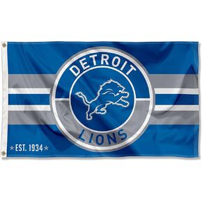 Detroit Lions Patch Button Circle Logo Flag Large 3x5 Banner