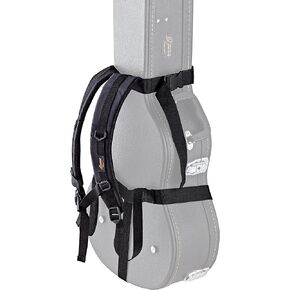 Ortega Guitars Hardshell Case Backpack Straps-Carry Your Hardcase Like a Gig Bag-Black, (OBPS)