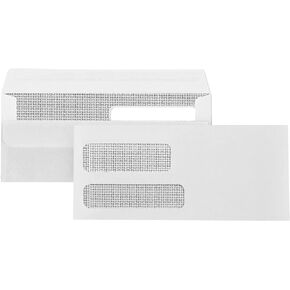 500 No. 9 Flip and Seal Double Window Security Envelopes - Designed for Quickbooks Invoices and Business Statements with Self Seal Flip Press and Seal Flap -Number 9 Size 3 7/8 Inch X 8 7/8 Inch