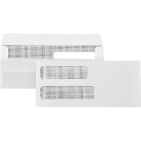 500 No. 10 Flip and Seal Double Window Security Envelopes - Perfect Size for Multiple Business Statements, Quickbooks Invoices, and Return Envelopes -Number 10 Size 4 1/8 X 9 ½ Inch