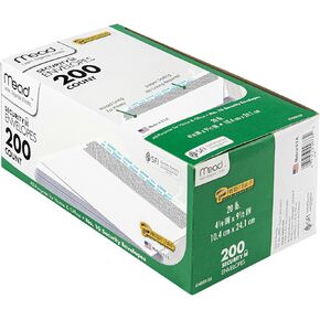Mead Envelopes, Letter Size #10, Security Tinted Envelopes, Self Seal, 4-1/8 x 9.5", Windowless Design, Mailing Envelopes for Official Business & Legal Letters, 200 per Pack (742020)