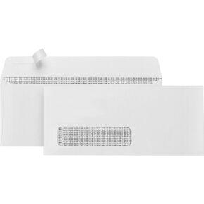 500 No. 10 Self Seal Single Window Security Envelopes -Designed for QuickBooks Invoices and Business Statements - Computer Printed Checks with Strong Peel and Seal Flap - Number 10 Size 4 1/8 X 9 1/2