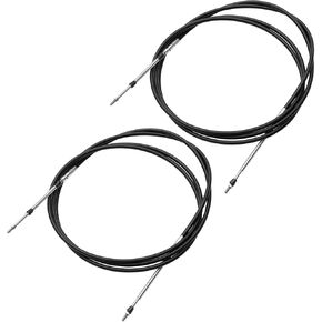 uxcell 2pcs 17ft 5.2 Meter 205inch Marine Throttle Shift Remote Control Box Cable for Outboard Engine Boat Motor Steering System Black